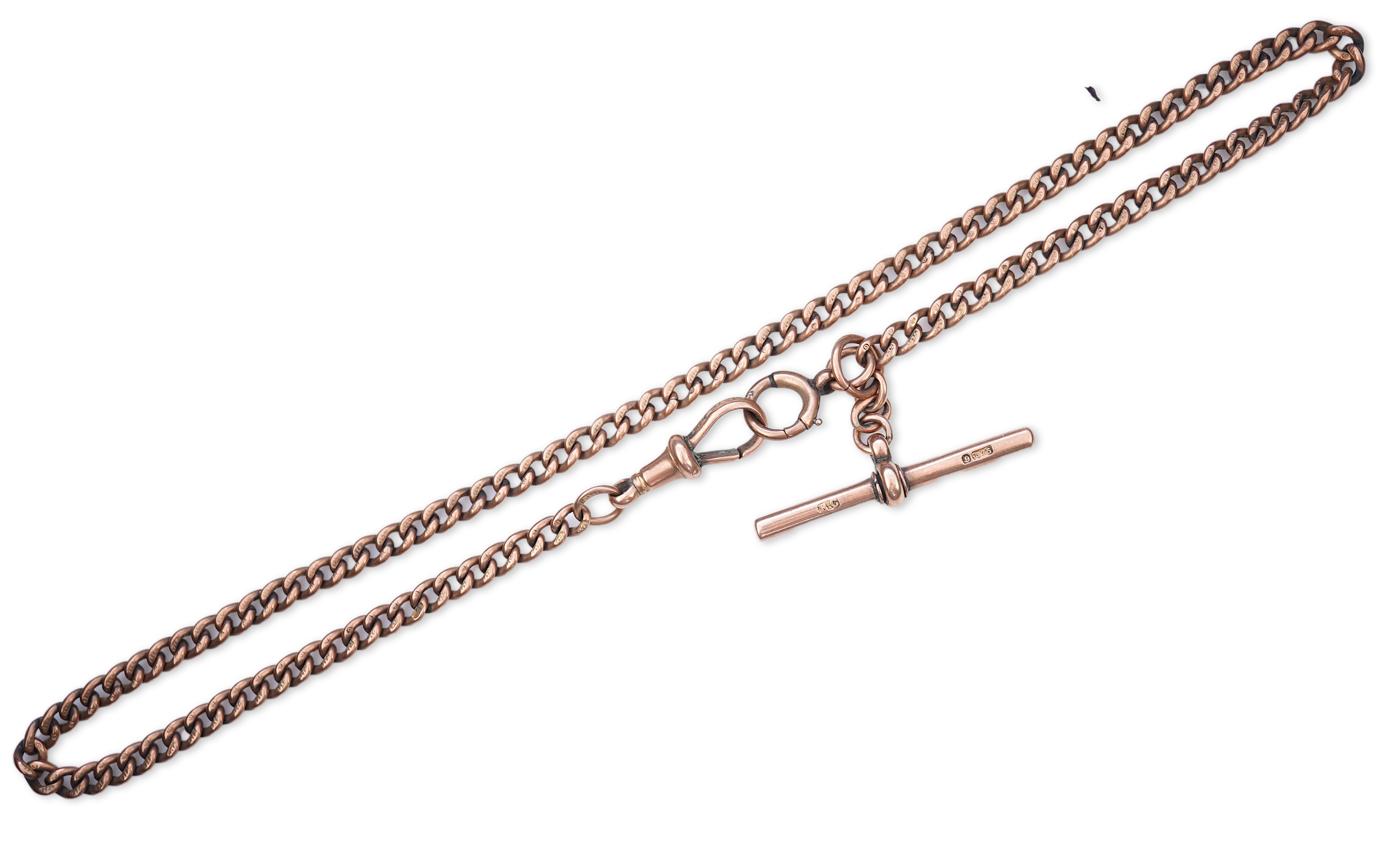 A 9ct gold watch chain, late 19th/early 20th century